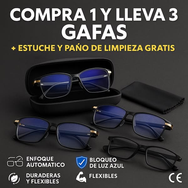SafeVision - Gafas autoajustables con graduación automática para cada ojo de 0,5 a 5 (COMPRE 1 LEVE 2)