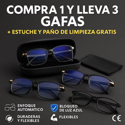 SafeVision - Gafas autoajustables con graduación automática para cada ojo de 0,5 a 5 (COMPRE 1 LEVE 2)