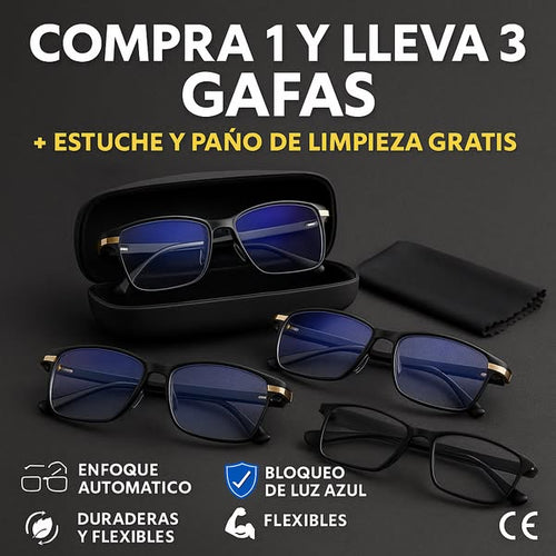 SafeVision - Gafas autoajustables con graduación automática para cada ojo de 0,5 a 5 (COMPRE 1 LEVE 2)